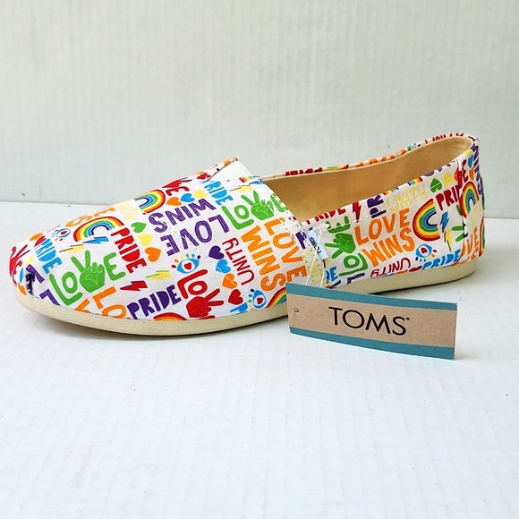NWT TOMS BELMONT PRIDE CANVAS SHOES - Picture 3 of 10